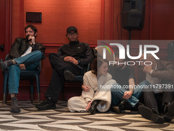 Fabio D'Innocenzo, Gabriel Montesi, Carlotta Gamba, Damiano D'Innocenzo, and Filippo Timi attend the ''Dostoevskij'' photocall at Hotel Eden...