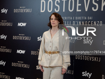 Carlotta Gamba attends the ''Dostoevskij'' photocall at Hotel Eden in Rome, Italy, on November 20, 2024. (