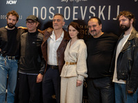 Damiano D'Innocenzo, Filippo Timi, Carlotta Gamba, and Fabio D'Innocenzo attend the ''Dostoevskij'' photocall at Hotel Eden in Rome, Italy,...