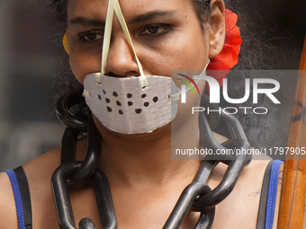 People attend a rally against racism during Black Awareness Day in Sao Paulo, Brazil, on November 20, 2024. (