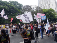 People attend a rally against racism during Black Awareness Day in Sao Paulo, Brazil, on November 20, 2024. (