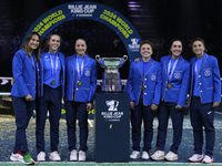 MALAGA, SPAIN - NOVEMBER 20: (L-R) Lucia Bronzetti,  Jasmine Paolini, Elisabetta Cocciaretto, Tathiana Garbin, Sara Errani and Martina Trevi...