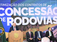 The President of Brazil, Luiz Inacio Lula da Silva, takes part in a ceremony at the Planalto Palace in Brasilia, Brazil, on November 21, 202...