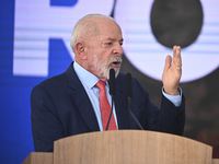 The President of Brazil, Luiz Inacio Lula da Silva, takes part in a ceremony at the Planalto Palace in Brasilia, Brazil, on November 21, 202...