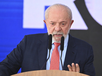 The President of Brazil, Luiz Inacio Lula da Silva, takes part in a ceremony at the Planalto Palace in Brasilia, Brazil, on November 21, 202...