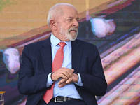 The President of Brazil, Luiz Inacio Lula da Silva, takes part in a ceremony at the Planalto Palace in Brasilia, Brazil, on November 21, 202...