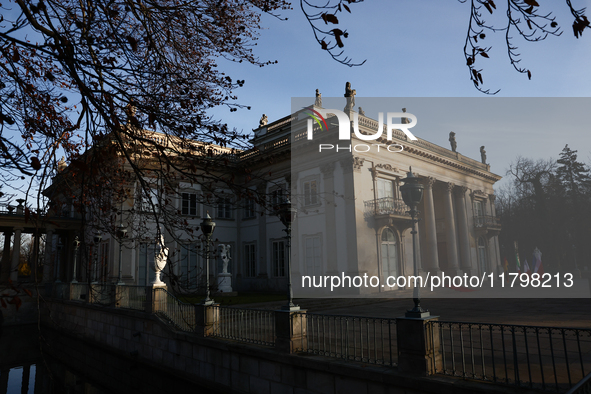 A view of the Palace on the Isle at the foreign ministers meeting in Lazienki Royal Park in Warsaw, Poland on November 19, 2024. 