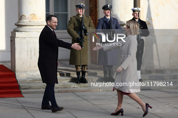 Foreign Affairs Minister of Poland Radoslaw Sikorski and next High Representative of the Union for Foreign Affairs Kaja Kallas
at the foreig...