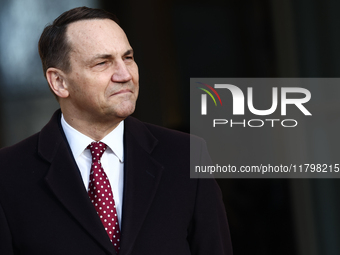 Foreign Affairs Minister of Poland Radoslaw Sikorski
at the foreign ministers meeting in Warsaw, Poland on November 19, 2024. (