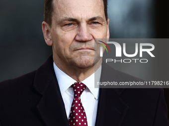 Foreign Affairs Minister of Poland Radoslaw Sikorski
at the foreign ministers meeting in Warsaw, Poland on November 19, 2024. (