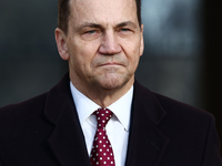 Foreign Affairs Minister of Poland Radoslaw Sikorski
at the foreign ministers meeting in Warsaw, Poland on November 19, 2024. (