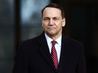 Foreign Affairs Minister of Poland Radoslaw Sikorski
at the foreign ministers meeting in Warsaw, Poland on November 19, 2024. (