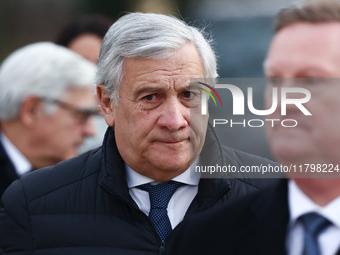 Foreign Affairs Minister of Italy Antonio Tajani at the foreign ministers meeting in Warsaw, Poland on November 19, 2024. (