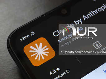 The Claude by Anthropic app logo appears on the screen of a smartphone in Reno, United States, on November 21, 2024. (