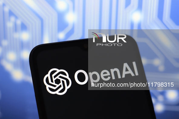 The OpenAI logo appears on the screen of a smartphone in Reno, United States, on November 21, 2024. 