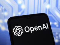 The OpenAI logo appears on the screen of a smartphone in Reno, United States, on November 21, 2024. (