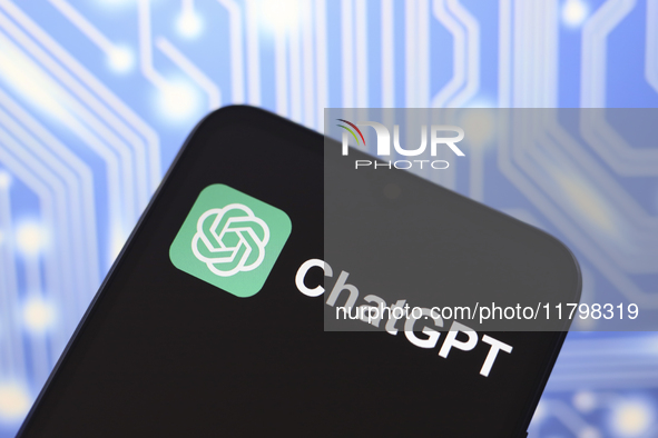 The ChatGPT logo appears on the screen of a smartphone in Reno, United States, on November 21, 2024. 