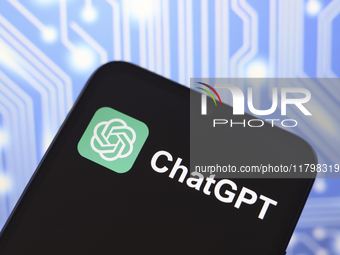 The ChatGPT logo appears on the screen of a smartphone in Reno, United States, on November 21, 2024. (