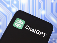 The ChatGPT logo appears on the screen of a smartphone in Reno, United States, on November 21, 2024. (