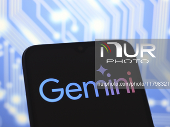 The Google Gemini logo appears on the screen of a smartphone in Reno, United States, on November 21, 2024. (