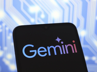 The Google Gemini logo appears on the screen of a smartphone in Reno, United States, on November 21, 2024. (