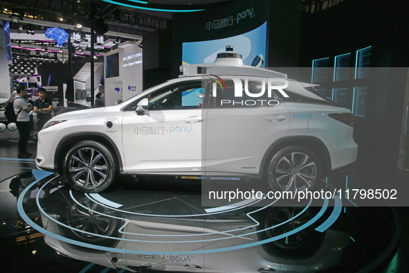 Artificial intelligence company PONY.AI demonstrates its technology for driverless smart cars in Shanghai, China, on July 7, 2021. 