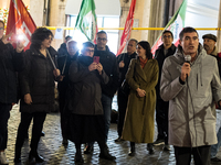 In Rome, Italy, on November 21, 2024, Nicola Fratoianni, deputy, secretary, and leader of Sinistra Italiana and Alleanza Verdi, participates...