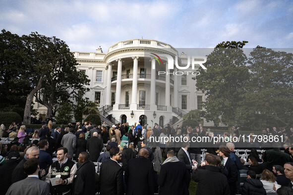 President Joe Biden welcomes the 2024 National Basketball Association champions, the Boston Celtics, to the White House in Washington, D.C.,...