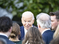 President Joe Biden welcomes the 2024 National Basketball Association champions, the Boston Celtics, to the White House in Washington, D.C.,...