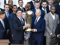 President Joe Biden welcomes the 2024 National Basketball Association champions, the Boston Celtics, to the White House in Washington, D.C.,...