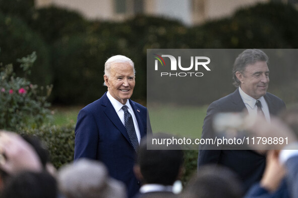 President Joe Biden welcomes the 2024 National Basketball Association champions, the Boston Celtics, to the White House in Washington, D.C.,...