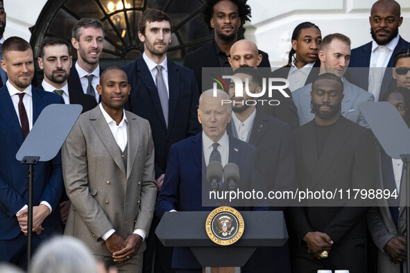 President Joe Biden welcomes the 2024 National Basketball Association champions, the Boston Celtics, to the White House 