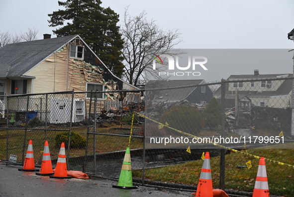 A man is arrested for arson after several homes are destroyed due to a fire in Woodbridge, New Jersey, United States, on November 21, 2024....