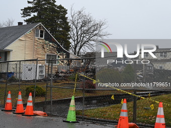 A man is arrested for arson after several homes are destroyed due to a fire in Woodbridge, New Jersey, United States, on November 21, 2024....