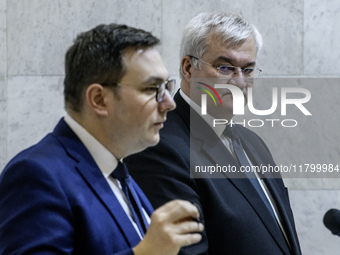 Ukraine's Foreign Minister Andrii Sybiha and Czech Republic's Foreign Minister Jan Lipavsky attend a joint press conference in Kyiv, Ukraine...