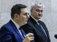 Ukraine's Foreign Minister Andrii Sybiha and Czech Republic's Foreign Minister Jan Lipavsky attend a joint press conference in Kyiv, Ukraine...