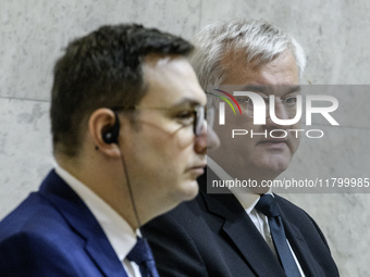 Ukraine's Foreign Minister Andrii Sybiha and Czech Republic's Foreign Minister Jan Lipavsky attend a joint press conference in Kyiv, Ukraine...