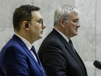 Ukraine's Foreign Minister Andrii Sybiha and Czech Republic's Foreign Minister Jan Lipavsky attend a joint press conference in Kyiv, Ukraine...