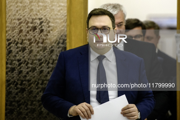 Ukraine's Foreign Minister Andrii Sybiha and Czech Republic's Foreign Minister Jan Lipavsky attend a joint press conference in Kyiv, Ukraine...