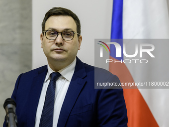 Czech Republic's Foreign Minister Jan Lipavsky attends a joint press conference with Ukraine's Foreign Minister Andrii Sybiha in Kyiv, Ukrai...