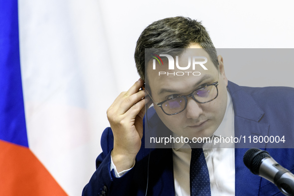 Czech Republic's Foreign Minister Jan Lipavsky attends a joint press conference with Ukraine's Foreign Minister Andrii Sybiha in Kyiv, Ukrai...