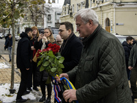 Ukraine's Foreign Minister Andrii Sybiha and Czech Republic's Foreign Minister Jan Lipavsky visit the Memory Wall of Fallen Defenders of Ukr...