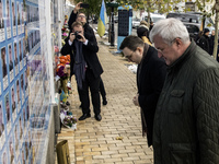 Ukraine's Foreign Minister Andrii Sybiha and Czech Republic's Foreign Minister Jan Lipavsky visit the Memory Wall of Fallen Defenders of Ukr...