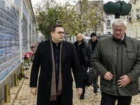 Ukraine's Foreign Minister Andrii Sybiha and Czech Republic's Foreign Minister Jan Lipavsky visit the Memory Wall of Fallen Defenders of Ukr...