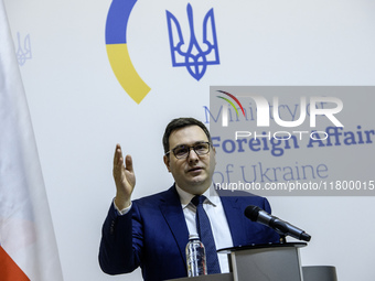 Czech Republic's Foreign Minister Jan Lipavsky attends a joint press conference with Ukraine's Foreign Minister Andrii Sybiha in Kyiv, Ukrai...