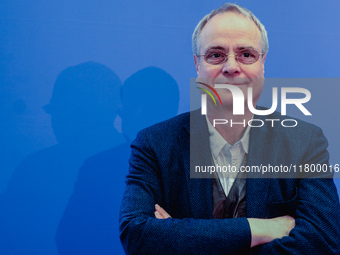 Author Klaus-Rudiger Mai presents his book 'Angela Merkel - Between Legend and Reality' at a press conference in Berlin, Germany, on Novembe...