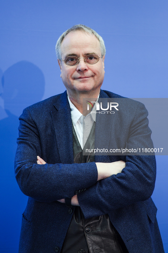 Author Klaus-Rudiger Mai presents his book 'Angela Merkel - Between Legend and Reality' at a press conference in Berlin, Germany, on Novembe...