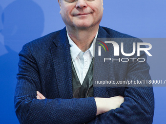 Author Klaus-Rudiger Mai presents his book 'Angela Merkel - Between Legend and Reality' at a press conference in Berlin, Germany, on Novembe...