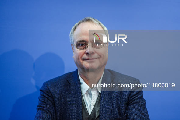 Author Klaus-Rudiger Mai presents his book 'Angela Merkel - Between Legend and Reality' at a press conference in Berlin, Germany, on Novembe...