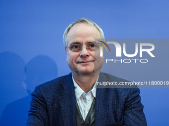 Author Klaus-Rudiger Mai presents his book 'Angela Merkel - Between Legend and Reality' at a press conference in Berlin, Germany, on Novembe...